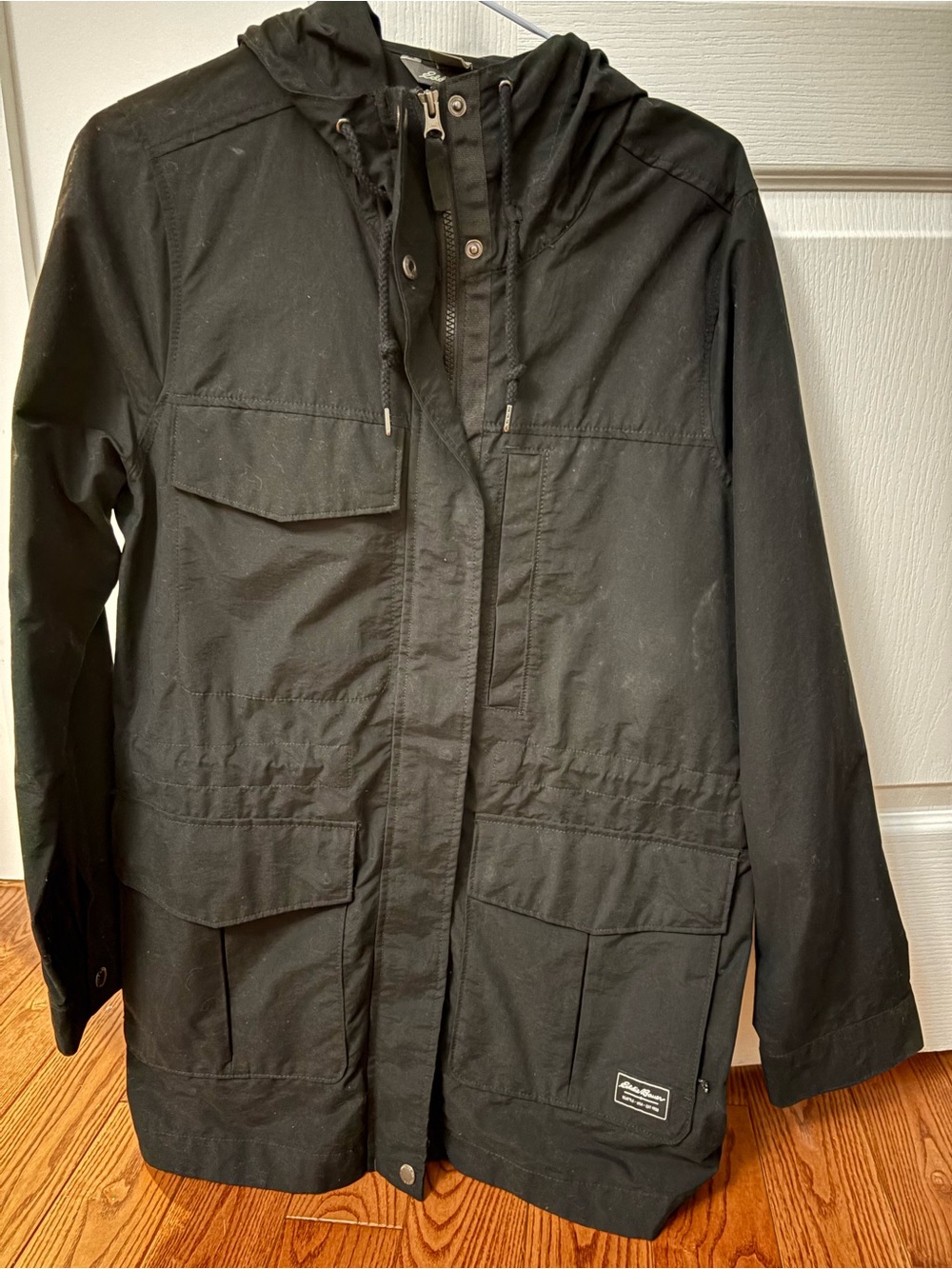 Eddie Bauer Black Hooded Field Coat